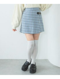 【SALE／50%OFF】チェックラップスカートショーパン repipi armario レピピアルマリオ パンツ その他のパンツ ブラック ブルー【RBA_E】[Rakuten Fashion]