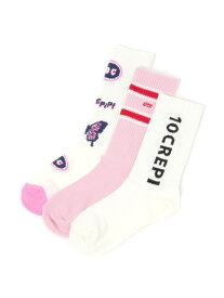 【10C REPIPI】【3足セット】グラフィックソックス 10C REPIPI レピピアルマリオ 靴下・レッグウェア 靴下 ピンク ブルー[Rakuten Fashion]