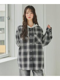 チェックフードシャツジャケット repipi armario レピピアルマリオ トップス スウェット・トレーナー ブラック ブルー ブラウン【送料無料】[Rakuten Fashion]
