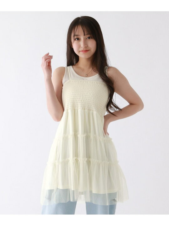 楽天市場】【SALE／50%OFF】チュールキャミワンピース repipi armario 
