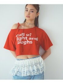 【SALE／20%OFF】【OKINAWA COLLECTION 2026着用】オフショルショートプリントTシャツ repipi armario レピピアルマリオ トップス カットソー・Tシャツ レッド ブラック ホワイト【RBA_E】[Rakuten Fashion]