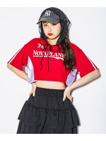 【SALE／20%OFF】キリカエショートゲームTシャツ repipi armario レピピアルマリオ トップス カットソー・Tシャツ レッド ホワイト ネイビー【RBA_E】[Rakuten Fashion]