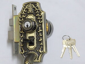 ゴール サムラッチハンドル錠P-CT-5 CHA #71 CAP 60x30アンティックブラス仕上(5円玉色)室内側握り玉仕様☆☆GOAL ゴール☆サムラッチハンドル錠 アンティック錠 CT☆GOAL ゴール☆☆玄関 ド