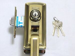 ゴール サムラッチハンドル錠P-GT-5 OAK #71 64x40アンティックブラス仕上(5円玉色)室内側サムラッチハンドル仕様☆☆GOAL ゴール☆サムラッチハンドル錠 アンティック錠 装飾錠 GT☆GOAL ゴール☆