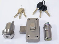 PR RAJ(85RA)取替用シリンダーとNDZ-1面付補助錠同一仕様 シルバー色 扉厚35～41ミリ☆☆MIWA ミワ 美和…
