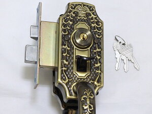 ゴール サムラッチハンドル錠S-CT-5 CHA #71 60x40アンティックブラス仕上(5円玉色)室内側サムラッチハンドル仕様☆☆GOAL ゴール☆サムラッチハンドル錠 アンティック錠 装飾錠☆GOAL ゴール☆☆