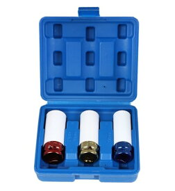 薄口ソケット 3本セット アルミホイールナット ソケット 17 19 21 mm インパクトレンチ ケース付き