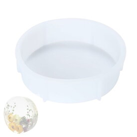 シリコンモールド 丸型 大きめ 大容量 大型 ホワイト DIY レジン ハンドメイド 置物 丸 取り外し簡単 お手入れ簡単