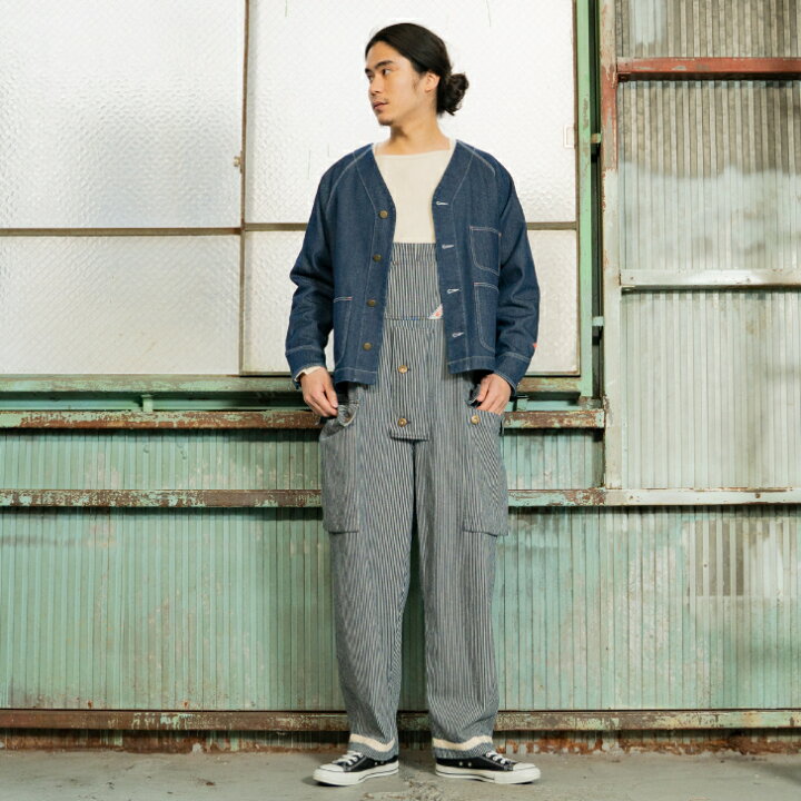 楽天市場 Le Pigeon Voyageur オーバーオール インディゴ デニム ヒッコリー ストライプ サロペット メンズオーバーオール メンズ ギフト オールシーズン Report Shop 楽天市場店