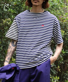 BOAT NECK CRAZY T-SHIRTS　ボートネック クレイジー Tシャツ 半袖 ボーダー 縞々 Le Pigeon Voyageur 夏 レジャー アウトドア 配色 夏服 夏休み ギフト プレゼント フレンチワーク フランス