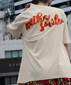 with smile パッチ刺繍 Tシャツ moyan ecri ユニセックス onesize アフリカンファブリック 寄付 ナイジェリア オーバーサイズ