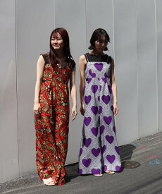 AFRICA JUMP SUITS サロペット レディース moyan ecri モヤンエクリ アフリカ生地 ナイジェリア 寄付 夏 海 花柄 アフリカ柄