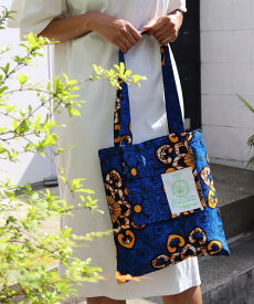 AFRICAN POCKET TOTE BAG ポケットトートバッグ トートバッグ バッグ トート ポケットバッグ アフリカ布 ファブリック布 柄