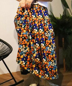Africa tuck flare skirt タックスカート スカート アフリカ布 アフリカンファブリック 柄