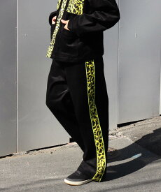 CORDUROY SIDE LINE PANTS コーデユロイ サイド ライン パンツ モヤンエクリ moyan ecri ユニセックス アウター 総柄 アフリカ ナイジェリア 寄付 黒 緑 ブラウン メンズ
