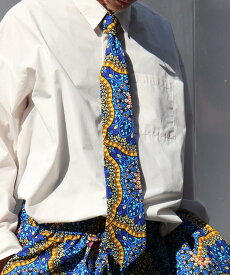 AFRICAN TIE-4 アフリカン タイ モヤンエクリ moyan ecri ユニセックス ネクタイ 総柄 アフリカ ナイジェリア 寄付 花 秋冬