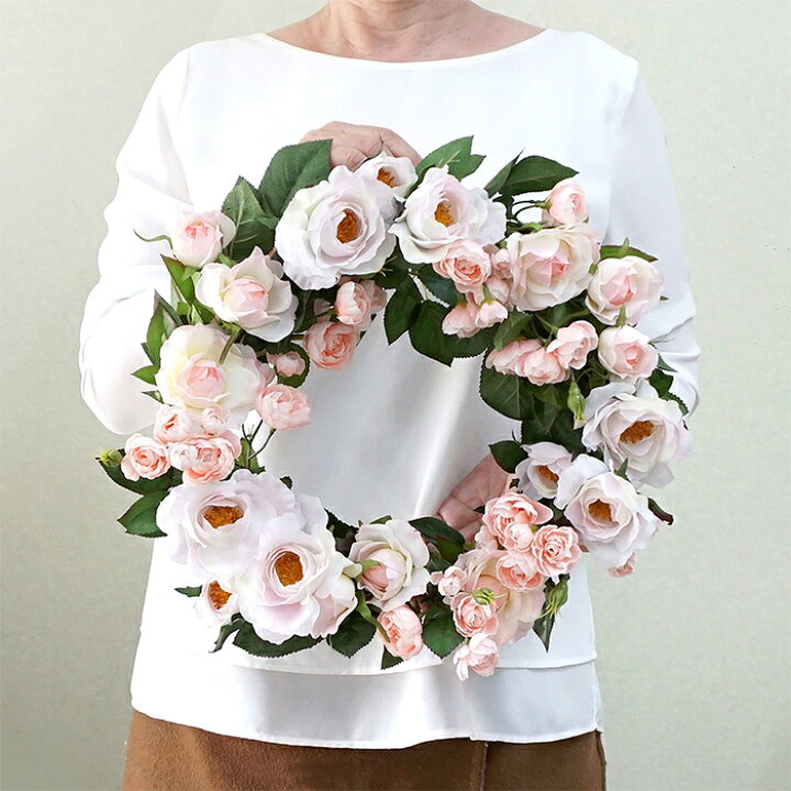 楽天市場】【在庫限り】リース 造花 ローズ バラ 薔薇 花 壁飾り 