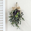 オリーブスワッグ 中サイズ 壁飾り 造花 おしゃれ フェイクグリーン 玄関 インテリア グリーン ギフト 全長約40cm オールシーズン 北欧 雑貨 装飾 一年中飾れる【送料無料 ※北海道・沖縄除く】