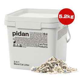 3in1ミックス猫砂 バケツタイプ 5.2kg pidan JP ▼a ペット グッズ 猫 キャット トイレ 多頭飼い 衛生用品