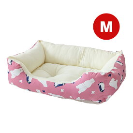 SMILE スクエアベッド クールアニマル柄 M ピンク エースプロダクツ ▼g ペット グッズ 犬　ドッグ 猫 キャット 春夏