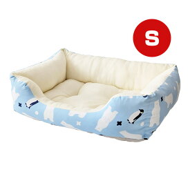 SMILE スクエアベッド クールアニマル柄 S ブルー エースプロダクツ ▼g ペット グッズ 犬　ドッグ 猫 キャット 春夏