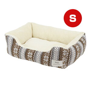 ホーミー ノルディックニット スクエアベッド S ブラウン ペットプロ ▼a ペット グッズ 犬 ドッグ 猫 キャット 秋冬 Homey PetPro