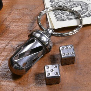 LION STEEL �L�[�z���_�[ �ǂ񂮂�^ �T�C�R��2�t�� [ �X�e�����X ] �G�C�R�[���_�C�X �������� �Ύq �_�C�X dice �L�[�����O�z���_�[ �L�[�����O �L�[�`�F�[�� �������L�[�z���_�[ ���^���L�[