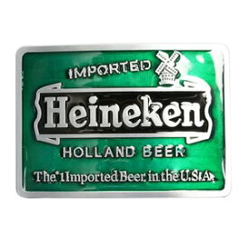 ベルトバックル Heineken ハイネケン 6.5×9.5 亜鉛合金製 ベルト用バックル ビール お酒 バー 交換用バックル 交換用ベルトバックル メンズ ファッション 小物