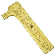 小型ノギス 真鍮製 センチ&インチ表記 筆箱サイズ [ 小 ] 定規 ポケットノギス 文房具 工具 金属製 測定…