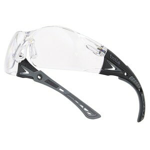 bolle セーフティグラス RUSH PLUS クリアレンズ ブラック&ウルフグレイ メンズ アイウェア 紫外線カット UVカット サングラス 保護眼鏡 保護メガネ 曇り止め セーフティーグラス 保護めがね 安