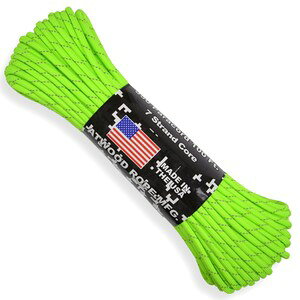 ATWOOD ROPE ˍ 550pR[h ^Cv3 lIO[ [ 30m ] AgEbh[v ARM p Reflective Neon Green u  tNeBu [v pV[gR[h j CR CЂ V[[X h