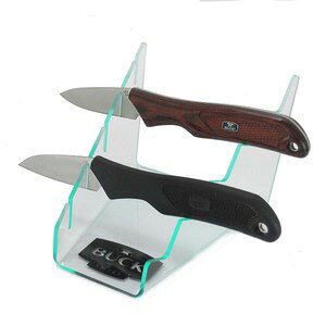 BUCK ナイフスタンド 5本用 アクリル ロゴ入り ナイフディスプレイ | バックナイフ ナイフディスプレー ディスプレイスタンド ディスプレースタンド ナイフ用ディスプレー ディスプレイ用ス