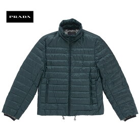 【セール】PRADA プラダ Piumino SGB0911ID1F0YRZ メンズ ダウンジャケット アウター グリーン 緑 ジップアップ ロゴ ワンポイント 長袖 無地(prd0039)