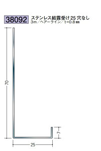 浴室天井・壁材 湯らっくす 共通部材 ステンレス結露受け25 穴なし 3m ステンレス製 ヘア−ライン 厚み0.8mm 創建 38092 お届け先が法人様限定です