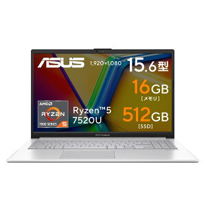 ASUS Vivobook Go 15 E1504FA-BQ632W �m�[�g�p�\�R�� 15.6�^ Ryzen5 7520U ������16GB SSD512GB �t��HD Wi-Fi6E Windows11 Home �N�[���V���o�[ �V�i ��������