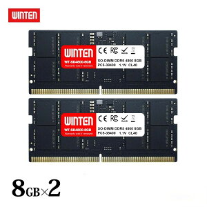 �yDDR5 16GB�zWINTEN �m�[�gPC�p������ 8GB×2�� SO-DIMM �f���A���`���l���Ή� ���� �ȓd�� ���ݗp �m�[�g�p�\�R���Ή� �������[ �������� �V�i