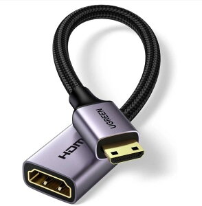 UGREEN Mini HDMI to HDMI ���X �ϊ��A�_�v�^ �~�jHDMI�ϊ��P�[�u�� �J�����Ή� 4K�Ή� ���ϋv �������� �V�i