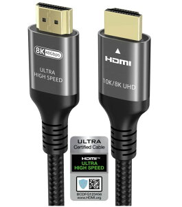 �yUbluker�zHDMI 2.1 �P�[�u�� 2m 48Gbps 8K 60Hz 4K 120Hz �Ή� eARC VRR HDR PS5 Xbox PC �e���r�Ή� ������ HDMI�P�[�u�� �������� �V�i