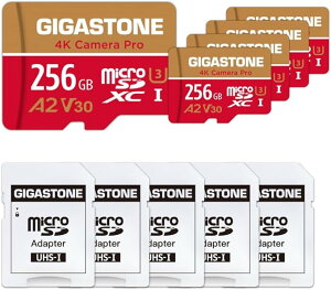 yƖp5Zbg256GB microSDXCz Gigastone MKXg[ A2 V30 UHS-I U3 Class10 100MB/s Ǎ 4KΉ SDA_v^[t Vi  Ki