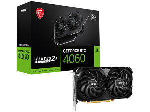 yŐVRTX4060ځzGGXAC MSI GeForce RTX 4060 VENTUS 2X BLACK 8G OC OtBbN{[h 8GB GDDR6 PCIe4.0 HDMI DP pfAt@ ^PCΉ Q[~OPC ҏW Vi Ki 