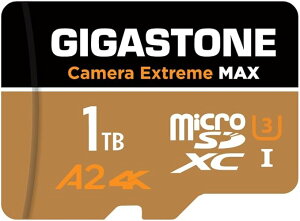 GIGASTONE }CNsdJ[h 1TB Camera Extreme MAX microSDXC UHS-I A2 V30 U3 C10 160MB/s  Full HD & 4K UHDBe SDA_v^[1t eʃ[J[h @CX^360, J, S[v(gopro), X}[gtH