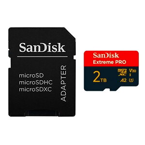 �y �T���f�B�X�N ���K�i �z SanDisk Extreme PRO microSD�J�[�h+SD�A�_�v�^�[2TB (�X�}�[�g�t�H���A�A�N�V�����J���A�h���[���p�A�ő�250MB/�b�A5K�A4K UHD) A2�A�v���p�t�H�[�}���X�@�V�i���J��