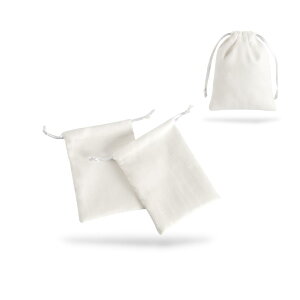 レジプロb ベロア調 ミニジュエリーポーチ ギフト用 巾着袋 12枚セット (ホワイト, 7cm×9cm)