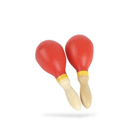 レジプロb マラカス 2本セット 楽器 プラスチック 木製 カラオケ 打楽器 忘年会 新年会 コンパ 盛り上げ グッズ (レッド)