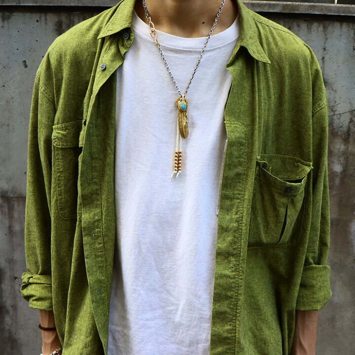 TADY&KING全金フェザーハートK18金縄ターコイズ特大サイズ Necklace  