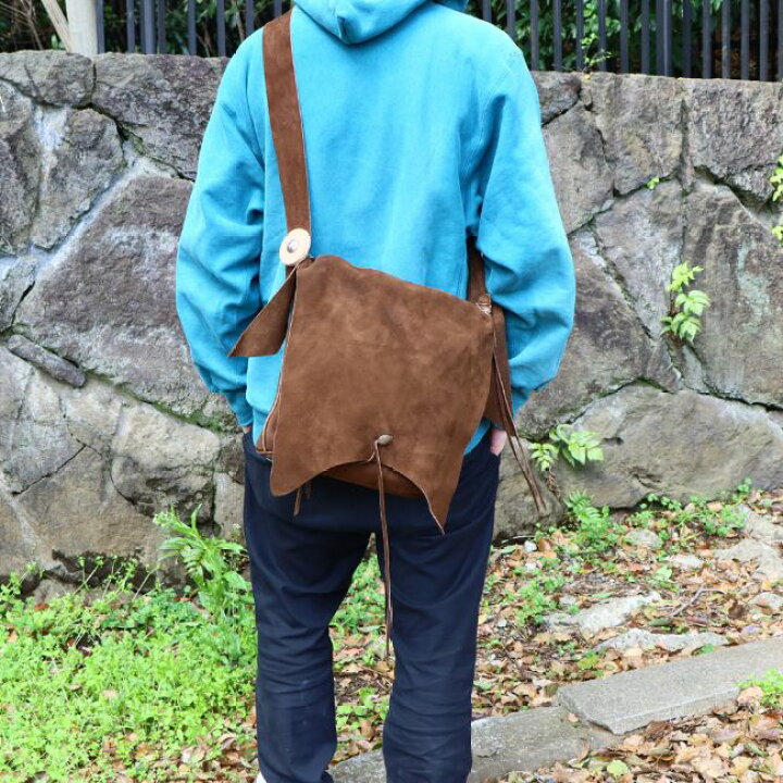 楽天市場】特注アイテム ディアスキンショルダーバッグ ダークブラウン 