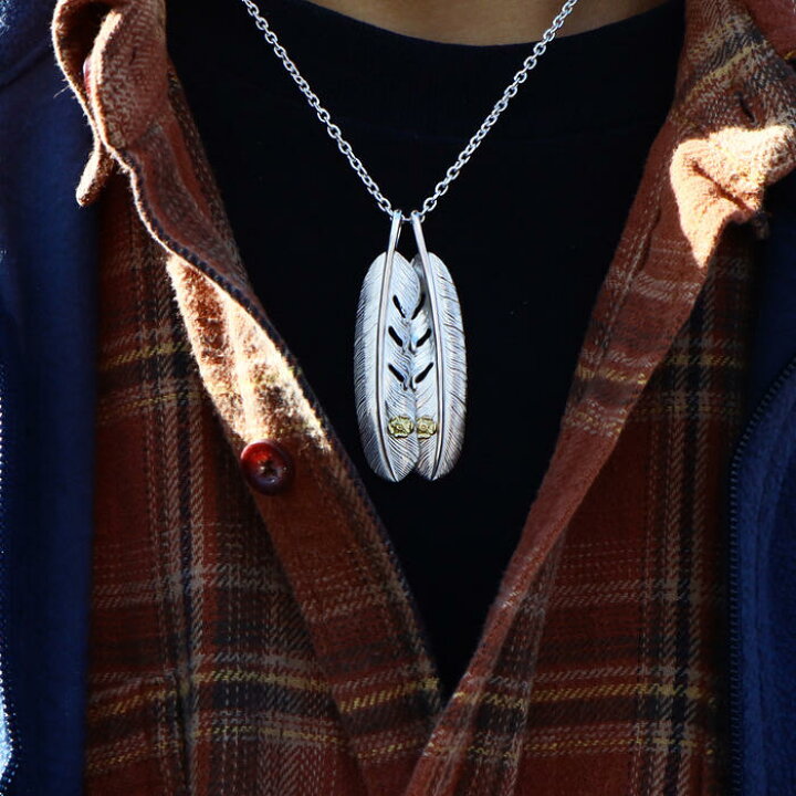 楽天市場】SVフェザーGPローズ Lサイズ tady&king フェザー ネックレス  