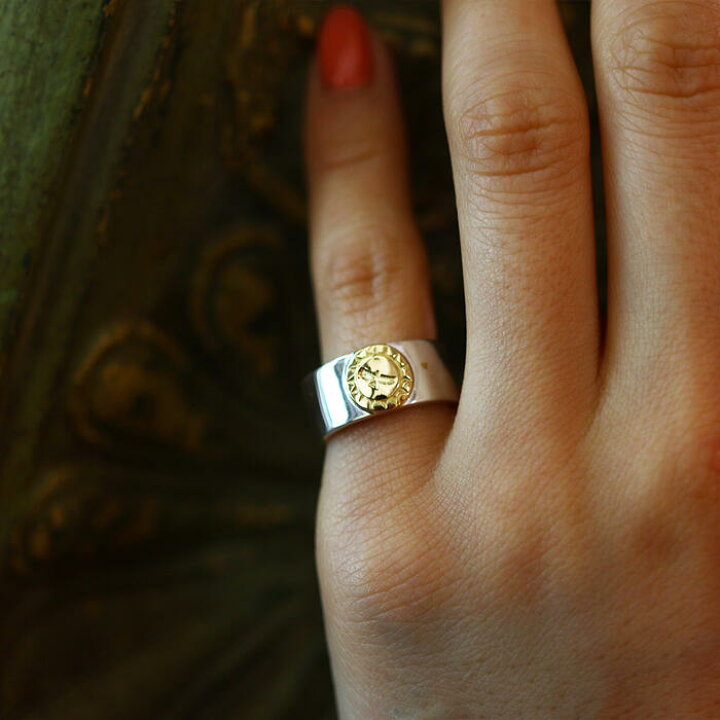 楽天市場】平打ちリングK18イーグルメタル tady&king シルバー リング  