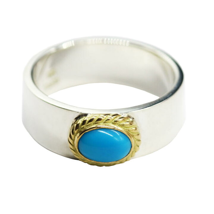 楽天市場】平打ちリングSV金縄ターコイズ tady&king シルバー リング  