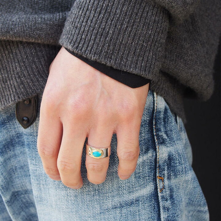 楽天市場】平打ちリングSV金縄ターコイズ tady&king シルバー リング  